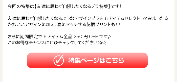 友達に思わず自慢したくなるブラ特集はこちら