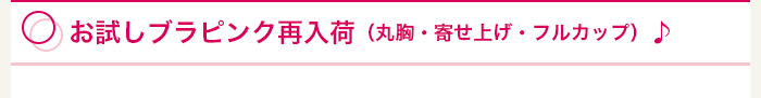お試しブラピンク再入荷（丸胸・寄せ上げ・フルカップ）♪