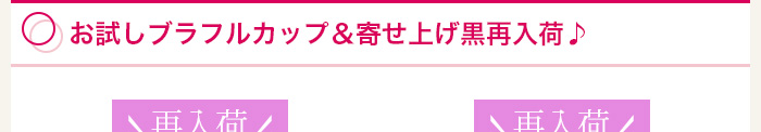 お試しブラフルカップ＆寄せ上げ黒再入荷♪
